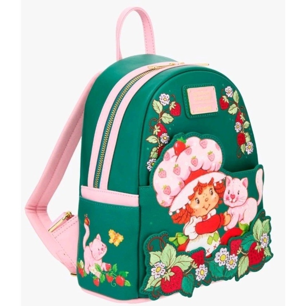 NEW Loungefly Strawberry Shortcake Custard Strawberries Embroidered Backpack